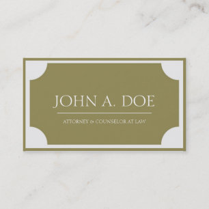 Carte De Visite Blanc de plaque/frontière d'or de mandataire