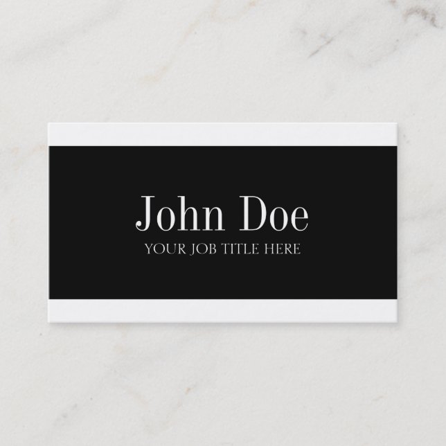 Carte De Visite Blanc de YourJobTitle (Devant)