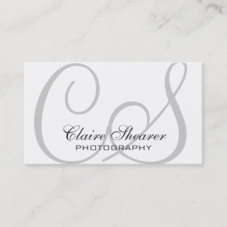 Carte de visite blanc d'initiales