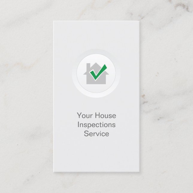 Carte De Visite Blanc élégant d'inspection de sécurité à la maison (Devant)