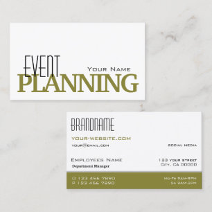 Carte De Visite Blanc élégant Olive Simple et professionnel