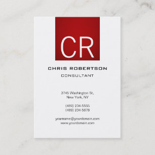 Carte de visite blanc en bande rouge de Chubby ver