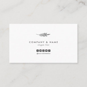 Carte De Visite Blanc et gris élégants chics minimalistes modernes