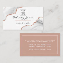 Blanc et or rose Agate Ajouter un logo