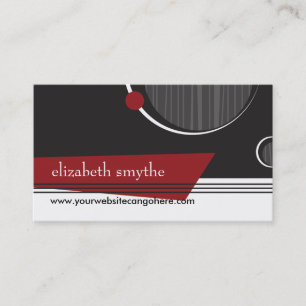 Carte de visite blanc et rouge noir chic