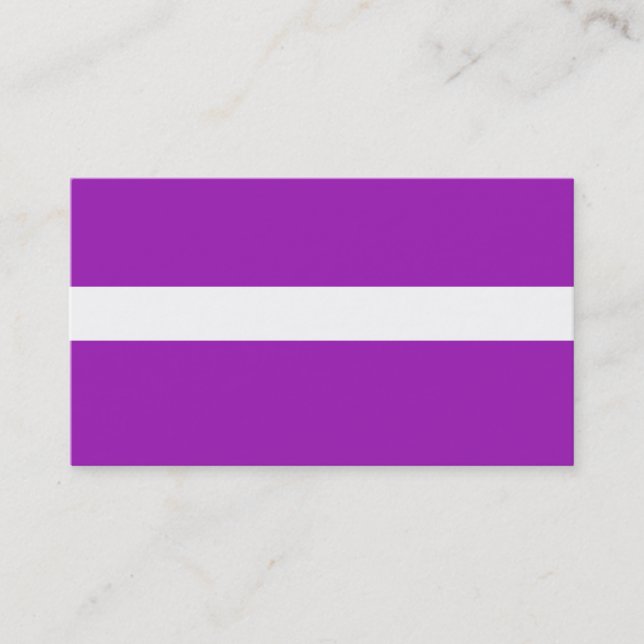 CARTE DE VISITE blanc et violet ajustable (Devant)