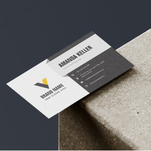 Carte De Visite Blanc foncé simple