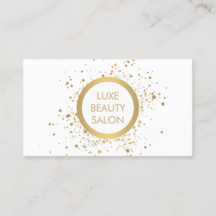 Carte de visite blanc Gold Confetti Circle