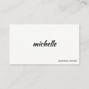 Carte De Visite Blanc gris minimaliste avec texte cursif