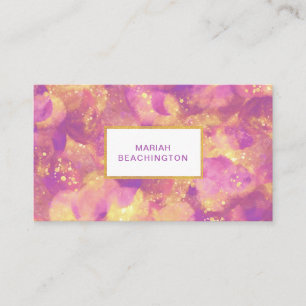 Carte De Visite Blanc jaune pourpre de parties scintillantes