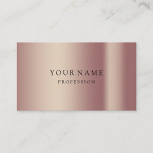 Carte De Visite Blanc métallique en soie minimal d'or rose modern