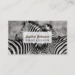 Carte De Visite Blanc mignon de noir de safari de nature de