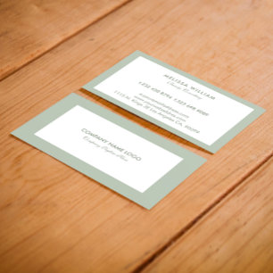 Carte De Visite Blanc minimal et vert-tige