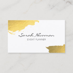 Carte De Visite Blanc minimaliste moderne élégant d'or de Faux