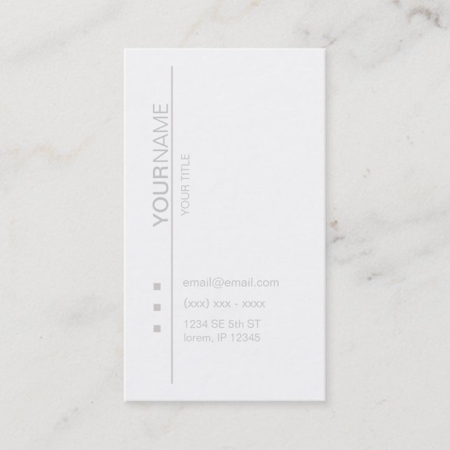 Carte de visite blanc moderne d'opus (Devant)