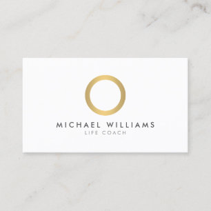 Carte de visite blanc moderne Simple Gold Circle