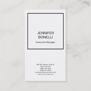 Carte De Visite Blanc noir moderne simple minimaliste