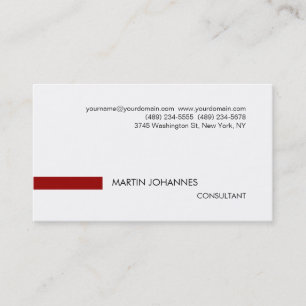 Carte de visite blanc noir rouge élégant
