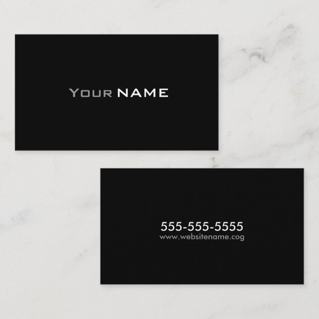 Carte De Visite Blanc noir simple (Devant / Derrière)