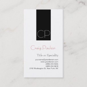 Carte de visite blanc noir simple de conseiller