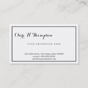 Carte De Visite blanc professionnel et moderne
