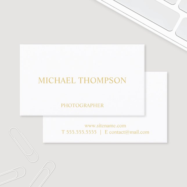Carte De Visite Blanc professionnel et or (Créateur téléchargé)