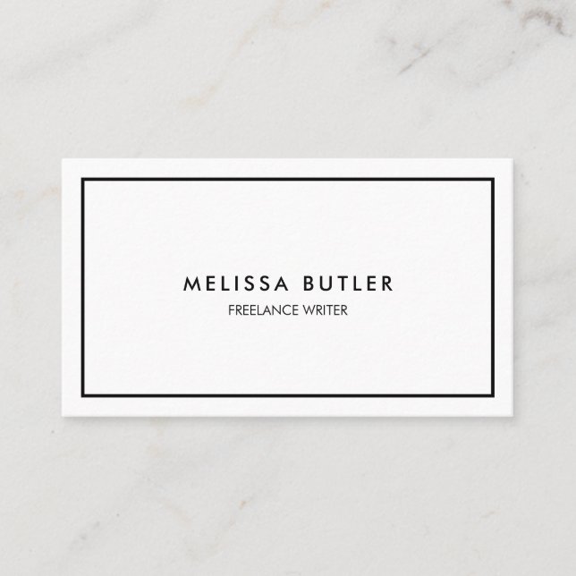 Carte De Visite Blanc professionnel minimaliste (Devant)