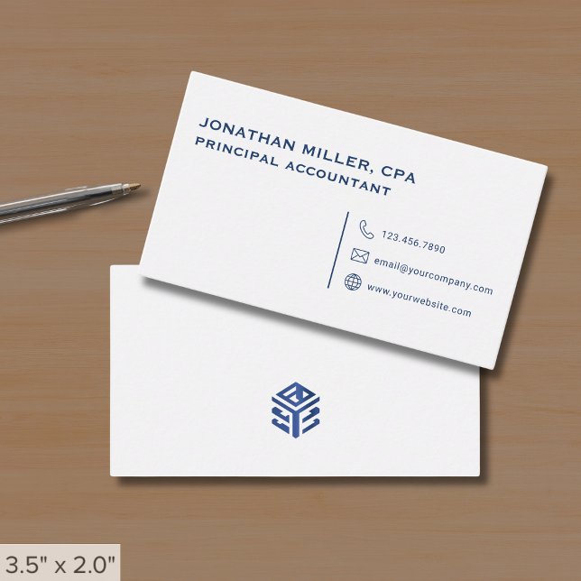 Carte De Visite Blanc professionnel simple (Créateur téléchargé)