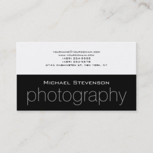 Carte de visite blanc rayé gris noir tendance