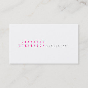 Carte de visite blanc rose clair contemporain