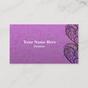 Carte de visite blanc rose de damassé