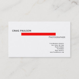Carte de visite blanc rouge simple mignon à la