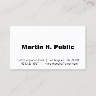 Carte de visite blanc simple avec logo