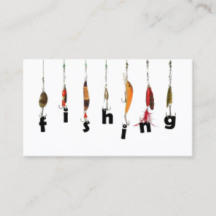 Carte de visite blanc simple d'équipement de pêc