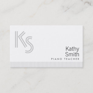 Carte de visite blanc simple élégant de professeur