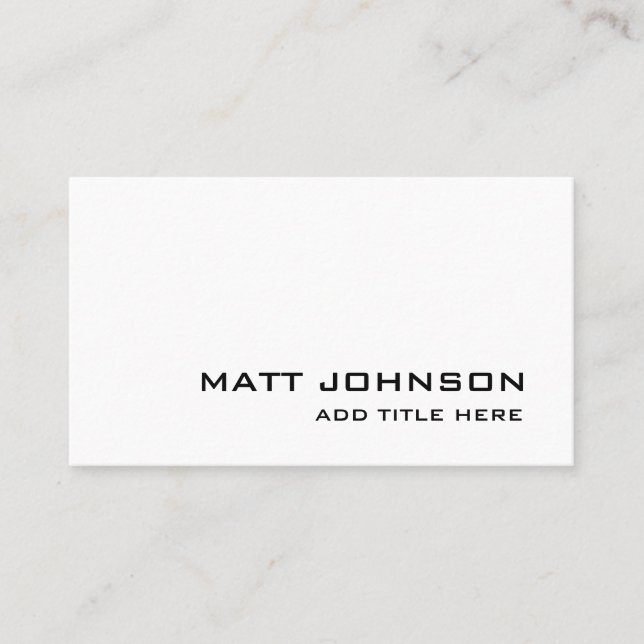 Carte de visite blanc simple élégant professionnel (Devant)