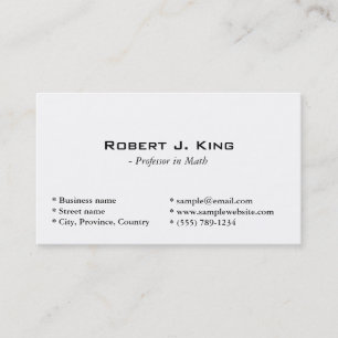 Carte De Visite blanc simple et uni