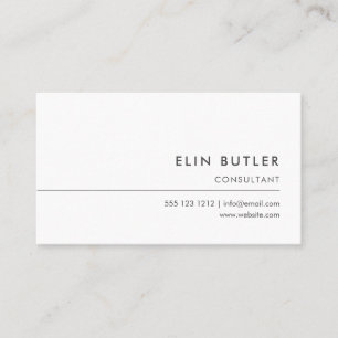 Carte De Visite Blanc simple minimaliste de logo