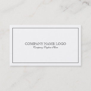 Carte De Visite Blanc Simple Moderne Avec Bordure Noire Tin