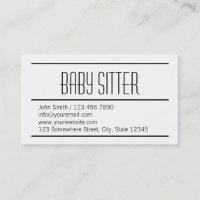 Carte de visite blanc simple moderne de garde