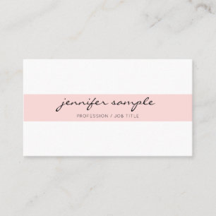Carte De Visite Blanc simple moderne élégant de rose d'écriture