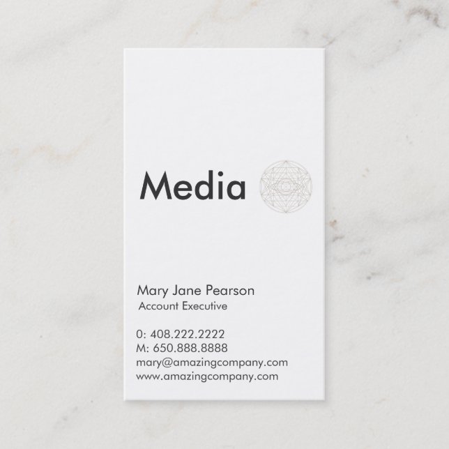 Carte De Visite Blanc simple professionnel et simple (Devant)
