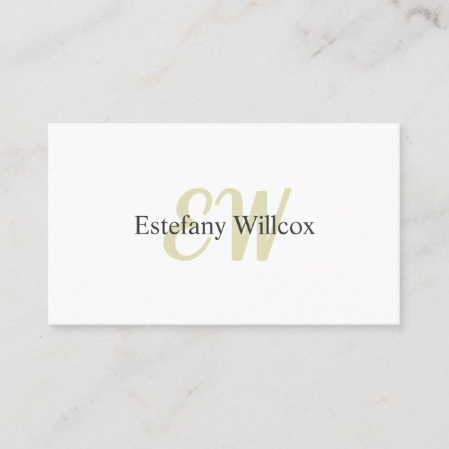 Carte De Visite Blanc Simple Professionnel Minimal élégant (Devant)
