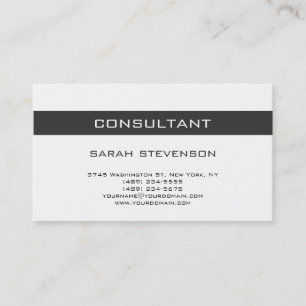 Carte de visite blanc simple simple moderne de