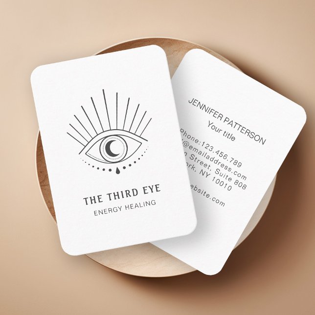 Carte de visite blanc spirituel Energie Heiler Rei (Créateur téléchargé)