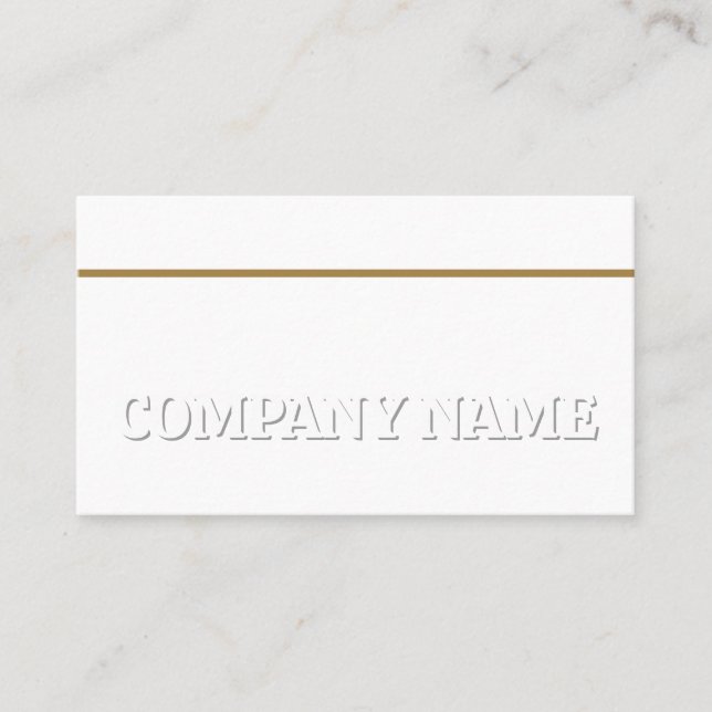 Carte De Visite Blanc sur Blanc Gold Bar Générique Adaptable (Devant)