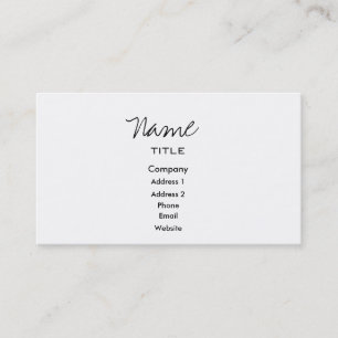 Carte de visite blanc tendance minimal