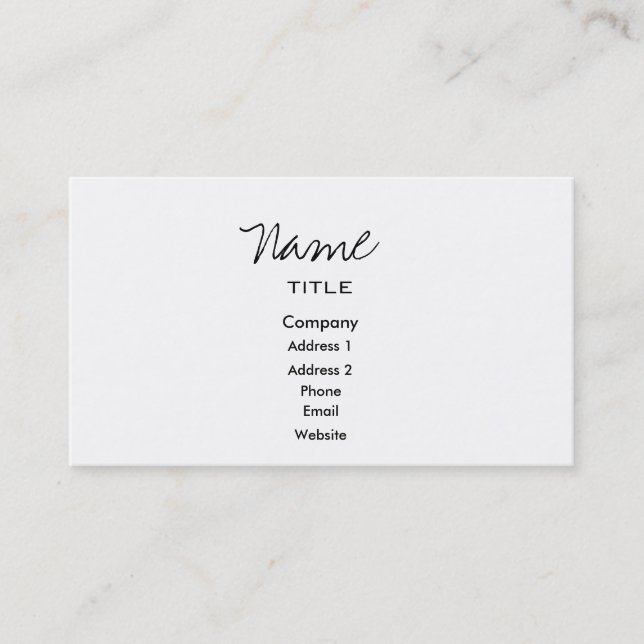 Carte de visite blanc tendance minimal (Devant)