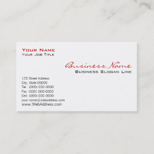 Carte de visite blanc traditionnel