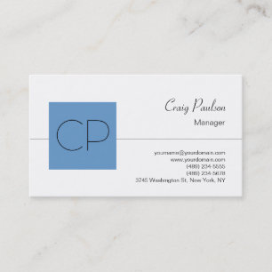Carte de visite blanc Trend Blue Strigramme